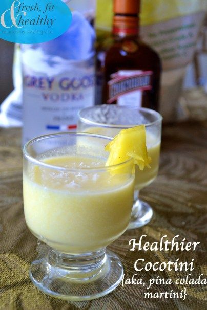 HealthIER Cocotini {aka, Pina Colada Martini} - Fresh Fit N Healthy Cocotini Drink, Popular Mixed Drinks, Spicy Margaritas, Frozen Drink Recipes, Happy Hour Food, Frozen Drink, Spicy Margarita, Shakes Drinks, Delicious Drink Recipes