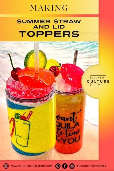 Strawberry Fizz, Drink Topper, Diy Straw, Cool Drinks, Toppers Diy, Stencil Vinyl, Cherry Limeade, Straw Toppers, Hot Outside