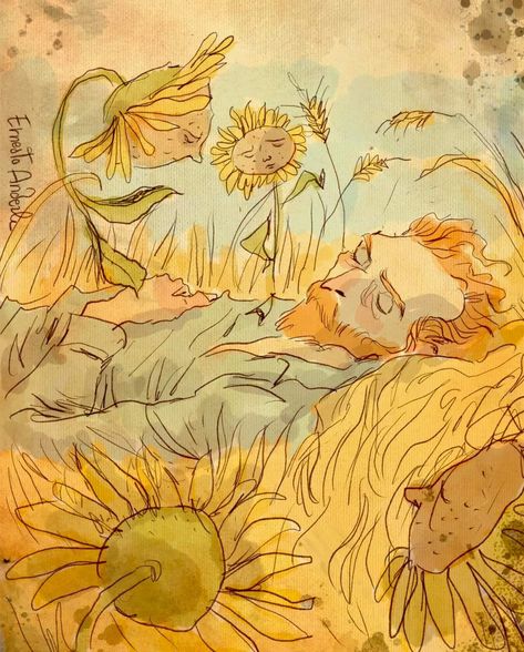 Vincent Van Gogh Fanart, Historical People, Art Van, Van Gogh Art, Yellow Painting, Vincent Van, Summer Art, Art Challenge, Tim Burton