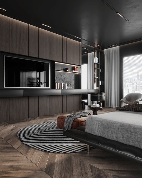 Luxxu Modern Design Living, Modern Bed Set, Luxury Bedroom Decor, Bedroom Interior Design Luxury, Round Beds, Luxury Bedroom, Dark Interiors, Neutral Design, Luxury Homes Interior