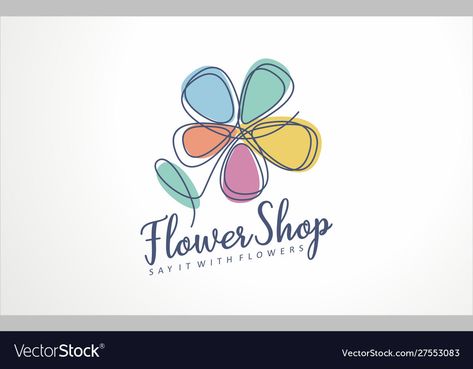 Flower Shop Logo, Shop Vector, Store Logo, Logo Sign, Light Background, Modern Floral, Shop Logo, Lights Background, Flower Shop