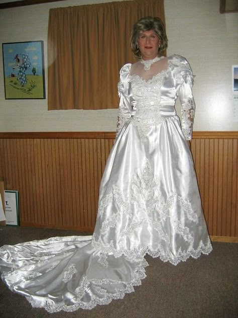 Male Bride, Wedding Dress Gallery, Satin Wedding Gown, Wedding Gowns Vintage, Girly Dresses, Vintage Gowns, Satin Wedding Dress, Wedding Dress Couture, Maid Dress