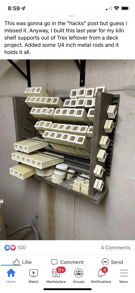 Kiln Organization, Kiln Room Ideas, Clay Studio Organization, Pottery Studio Organization Ideas, Pottery Studio Shelves, Pottery Bat Storage, Kiln Room Organization, Pottery Tool Organization, Ceramic Studio Organization