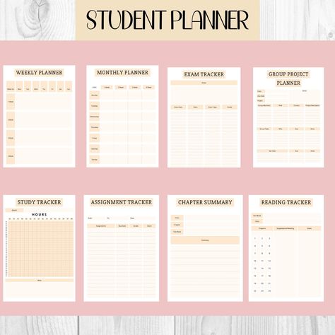 Student Printable Planner Bundle, Study Planner, Instant Download, Homework Planner, School Planner Pack, Student Organizer, School Agenda plannerpagesprintablefree #sewingplanner #mealplanner #notionaesthetictemplate✍️. Study Planner Ideas, Homeschool Student Planner, Business Planner Printables, Study Planner Printable Free, Study Planner Free, Weekly Academic Planner, School Agenda, Student Weekly Planner, Simple Weekly Planner