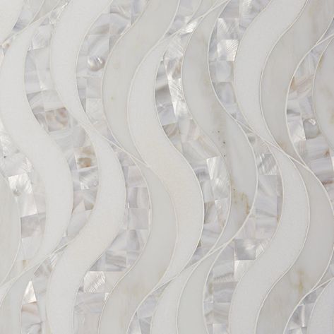 Hydra II Calacatta Mother of Pearl Waterjet Marble Mosaic Pearl Backsplash, Mother Of Pearl Backsplash, Waterjet Marble, Best Kitchen Design, Pearl Tile, Polished Porcelain Tiles, Tile Designs, Sanya, Marble Tile