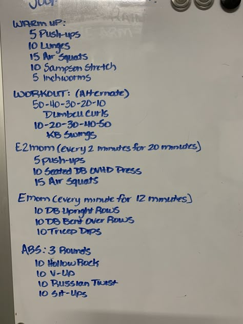 High School Weight Room Workouts, Crossfit For Beginners, Group Class Workout, Whiteboard Workout, Crossfit Workout Program, Gladiator Workout, Total Body Workout Plan, Plyo Workouts, Emom Workout