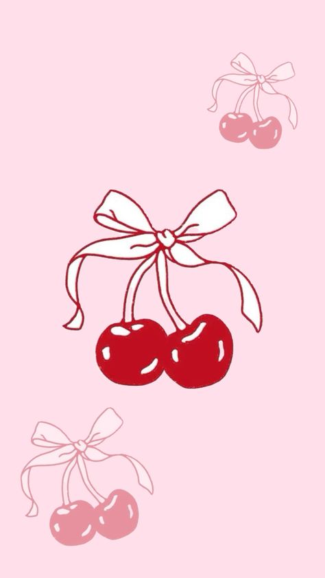 #lockscreen #background #wallpaper #cherry #bow #cute #girly #pink #coquette #aesthetic Cherry Background Aesthetic, Cherry Background, Pink Coquette Aesthetic, Lockscreen Background, Bow Wallpaper, Pink Coquette, Abstract Art Wallpaper, 1% Wallpaper, I Wallpaper