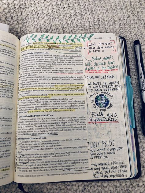 Mark 8 Bible Journaling, Mark 6 Bible Journaling, Book Of Mark Bible Journaling, Bible Study Mark, Mark 2 Bible Journaling, Mark 1 Bible Journaling, Mark 4 Bible Journaling, Marked Up Bible, Mark Bible Notes