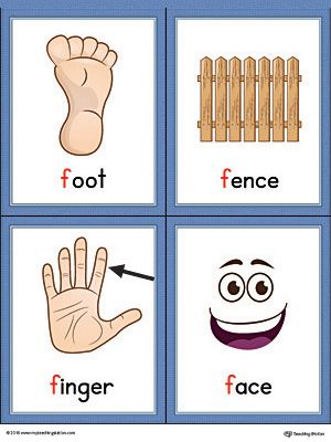 Letter F Words and Pictures Printable Cards: Foot, Fence, Finger, Face (Color) Worksheet.The Letter F Words and Pictures Printable Cards can be used for flashcards, various games, and help your student associate unfamiliar words with a picture. Colorful picture cards for the words: foot, fence, finger, and face. Letters Flashcards, Alphabet Word Wall Cards, Alphabet Word Wall, Kids Learning Alphabet, Jolly Phonics Activities, Color Worksheet, Childrens Tent, Letter Flashcards, Phonics Flashcards