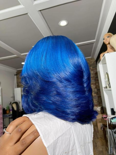 Gorgeous Shades of Blue Highlight Ideas Blue Hair Dye Black Women, Blue Hair Color Black Women, Blue Hair Black Women Natural, Blue Hair On Black Women, Blue Hair Natural, Blue Hair Black Women, Blue Dyed Hair, Blue Natural Hair, Periwinkle Hair