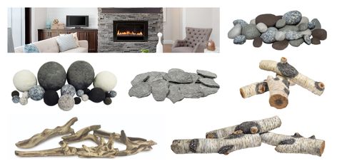 How to Modernize and Update a Gas Fireplace - We Love Fire Gas Fireplace Accessories, Gas Fireplace Insert Glass Rocks, Fireplace Rocks Stones Inside, Fireplace Gas Logs, Gas Fireplace Stones, Gas Fireplace Logs Ideas, Gas Fireplace Logs Alternatives, Gas Fireplace Rocks Inside, Update Gas Fireplace Insert