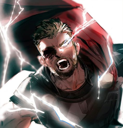 Thor || Avengers Infinity War || Cr: 숲록 Mcu Thor Fanart, Thor Odinson Fanart, Marvel Thor Art, Thor Fanart, Thor Icon, Thor Art, Thor Avengers, Thor Comic, Marvel Fanart