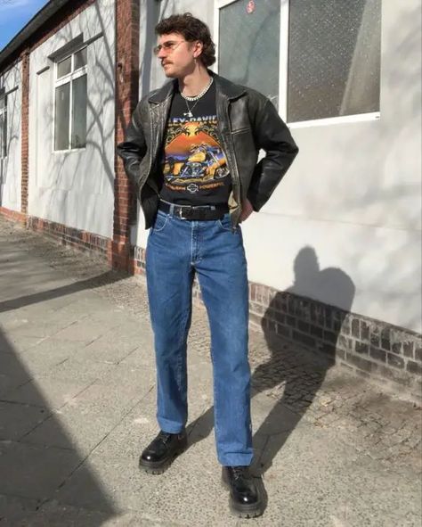 80s Men's Fashion: Revisiting Retro Style 22 ideas - mens-club.online Retro Men Outfit 80s, 80s Style Outfits Men, Vintage Rock Outfits Men, 80's Outfit For Men, Modern 80s Fashion Men, Fashion Inspo Outfits For Men, Mens Rock Outfit, American Retro Style, 80s Aesthetic Men