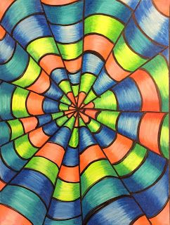 Op Art Lessons, Pencil Tutorial, Classe D'art, Colored Pencil Tutorial, 5th Grade Art, Optical Illusions Art, Homeschool Art, School Art Projects, Color Pencil Art