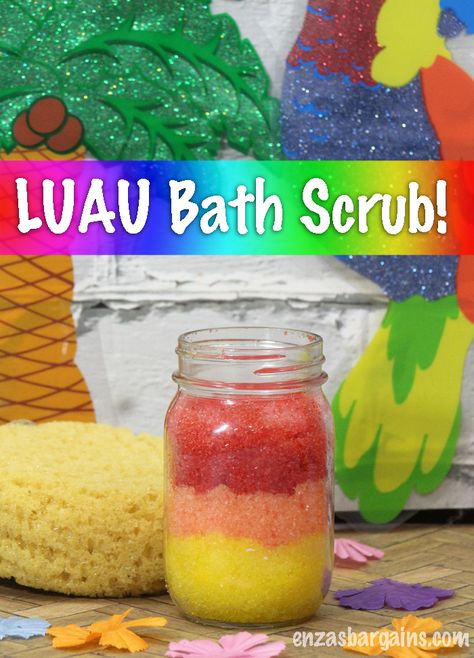 Luau Party Crafts, Luau Crafts, Luau Favors, Pineapple Favors, Luau Party Favors, Bath Scrub, Bath Scrubs, Hawaiian Luau Party, Luau Birthday Party