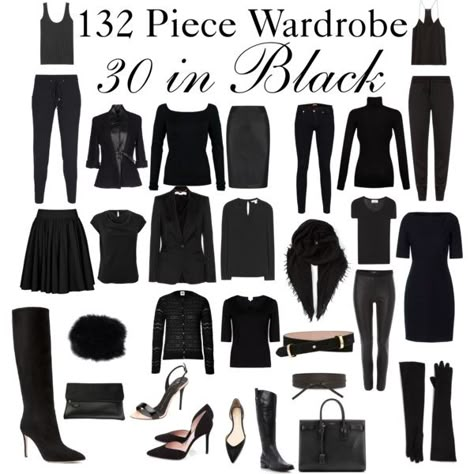 132 Piece Wardrobe, Black Wardrobe Capsule, Capsule Wardrobe All Black, Moody Capsule Wardrobe, Goth Capsule Wardrobe Plus Size, Black Minimalist Wardrobe, Gothic Capsule Wardrobe, Capsule Wardrobe Goth, Minimalist Goth Capsule Wardrobe