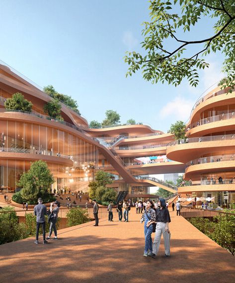 MVRDV breaks ground on shenzhen terraces in china Terraces Architecture, Futuristic House, Commercial Complex, Mix Use Building, Shenzhen China, Green Architecture, Natural Ventilation, Mixed Use, Future City