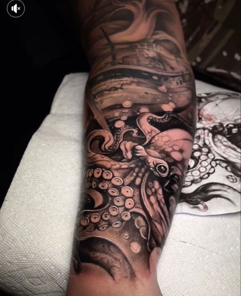 Nautical sleeve octopus Octopus And Compass Tattoo, Nautical Sleeve, Tattoo Idea, Compass Tattoo, Future Tattoos, Octopus, Compass, Tattoo Ideas, Nautical