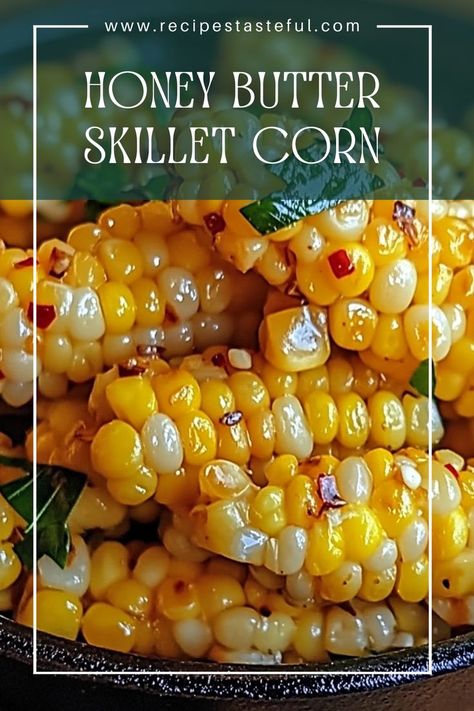 This Honey Butter Skillet Corn is a delightful side dish that combines the sweetness of honey with the creaminess of butter and cream cheese. It's quick to prepare, making it a perfect addition to any meal, and is sure to please both kids and adults alike. Corn Ideas For Thanksgiving, Honey Butter Skillet Corn Recipe, Honey Butter Corn, Sides For Burgers, Honey Butter Skillet Corn, Thanksgiving Corn, Corn Recipes Side Dishes, Skillet Corn, Buttered Corn