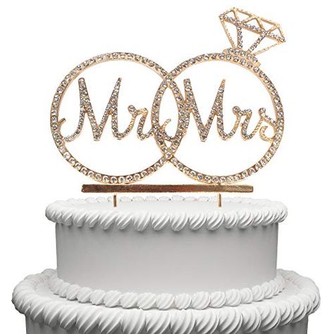 Ring Cake Topper, Cake Topper For Wedding, Mr Mrs Cake Toppers, Rhinestone Cake Topper, Rhinestone Party, Rings Crystal, Ring Cake, Wedding Anniversary Rings, Elegant Accessories