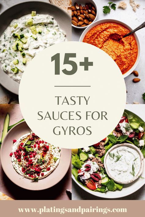 In search of some tasty sauces for gyros? I’ve got you covered with this handy guide. From creamy sauces like tzatziki, to spicy sauces, tangy sauces and more! Spicy Sauce For Gyros, Gyro Garlic Sauce, Gyro Tzatziki Sauce, Greek Hot Sauce, Spicy Tzatziki Sauce, Spicy Mediterranean Sauce, Greek Sauces For Gyros, Greek Gyro Sauce, Spicy Gyro Sauce