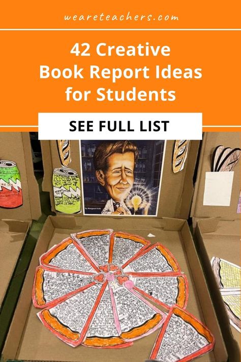 Book-Report Book Report Ideas Middle School, Creative Book Report Ideas, Book Report Alternatives, Book Report Ideas, Creative Book Report, Relief Teaching Ideas, Book Report Projects, Text First, Best Fiction Books