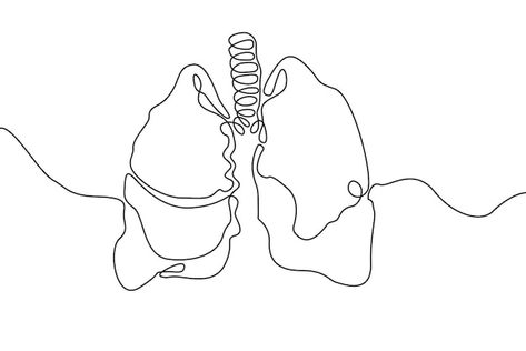 Lungs Drawing Simple, Outline Art Simple, Lung Tattoo, Sisters Tattoos, Lungs Drawing, Design Outline, Human Organs, Line Diagram, Abstract Art Background