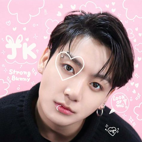 Anime Butterfly, Doe Eyes, Anime Cover Photo, Pink Posters, Park Jimin Cute, Jungkook Aesthetic, Cover Pics, Jungkook Cute, Foto Jungkook