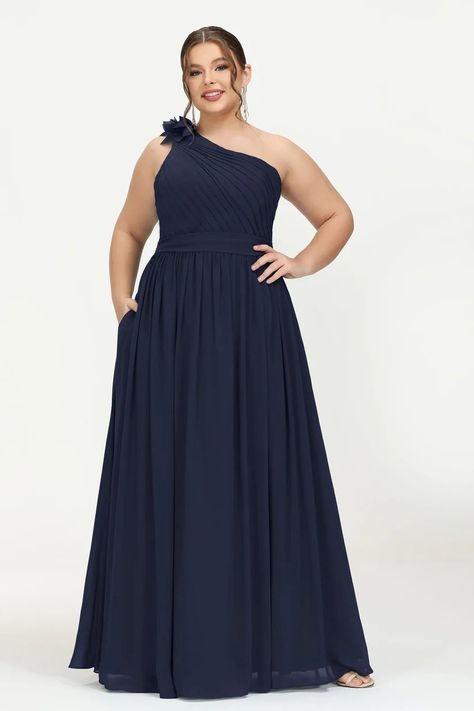 Dress For Big Size Woman, Navy Blue Dress Outfit, Blue Dress Outfits, Outfit Wedding Guest, Dresses Plus Size, Navy Blue Dresses, Ladies Party, Dress Collection, Wedding Guest