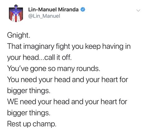 Night Tweets, Lin Manuel Miranda Quotes, Manuel Miranda, Lin Manuel Miranda, Lin Manuel, Good Morning Good Night, Feeling Down, Happy Thoughts, Boss Babe