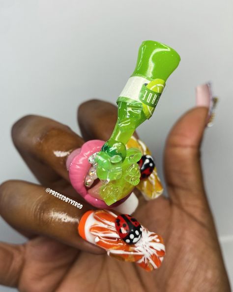 “Lime on the Rocks”🍋‍🟩🧊🍸 3d Scuplted set by ya fav nail lady @pressedbyvirgo 💅 Molding gel : @novoovo_nails located in my Amazon storefront Lip charm @hyperart.llc Tell me what should we do next ?? ⬇️ #explorepage#explorepage✨#3dnails#3dnailartdesign##hyperrealism#hypernails#nailtech#nailsnailsnails#naildesign#pressonnails#pressonnailset#pressonnailbusiness#viralnails#pressonnailslovers#nailaddict#pressedbyvirgo Amazon Storefront, Hyperrealism, On The Rocks, 3d Nails, Store Fronts, The Rock, Tell Me, Molding, Nail Designs