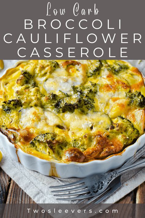 Broccoli Cauliflower Casserole | Roasted Broccoli And Cauliflower Broccoli Cauliflower Recipes, Roasted Broccoli And Cauliflower, Cauliflower And Broccoli Cheese, Broccoli Cauliflower Casserole, Air Fryer Recipes Low Carb, Low Carb Side Dish, Recipes Broccoli, Low Carb Side, Cauliflower Casserole Recipes