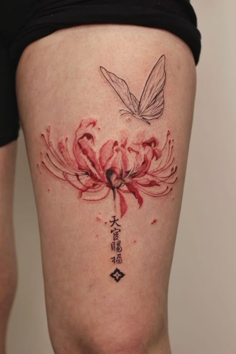 Tcgf Tattoo, Hualian Tattoo Ideas, Hualian Tattoo, Tgcf Tattoo Ideas, Hua Cheng Tattoo, Tgcf Tattoo, Tattoo Maker, Asian Tattoos, Lily Tattoo