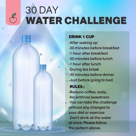 Health Enhancement 30 Day Water Challenge, Benefits Of Drinking Water, Drinking Enough Water, Water Challenge, Body Challenge, Drink More Water, Tea Break, Positive Changes, Challenge Yourself