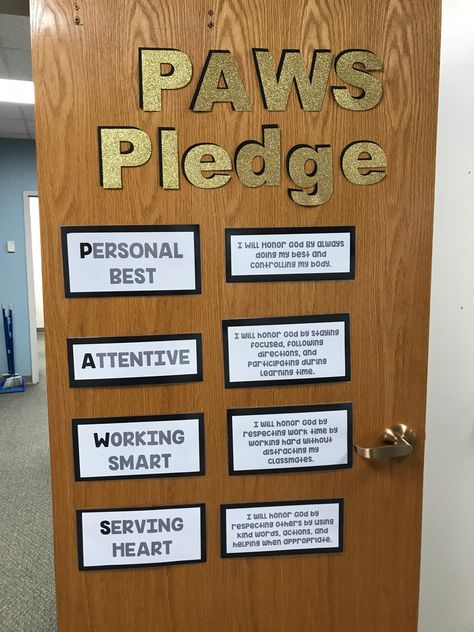 Paws pledge Admin Ideas, School Rules, Paws And Claws, Bulletin Boards, School Ideas, I Am Awesome