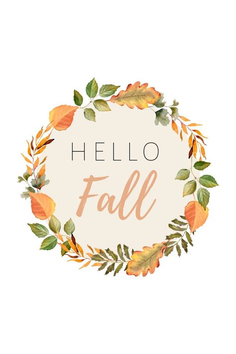 Enjoy this free "hello fall" printable sign that I created for you. Free hello fall printable sign, 8x10 printable fall autumn orange leaves wreath sign. Printable Signs Free, Tree Wallpaper Iphone, Hello Fall Sign, Free Fall Printables, Leaves Wreath, Free Printable Tags, Autumn Orange, Orange Leaves, Free Gift Tags