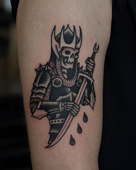 Traditional Black Tattoo, Castle Tattoo, Medieval Tattoo, Knight Tattoo, Skeleton Tattoos, Cool Small Tattoos, Band Tattoo, Dark Tattoo, Small Tattoo Designs