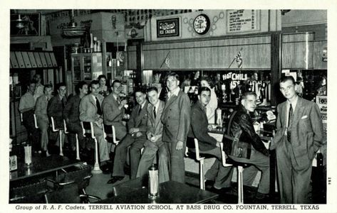 Group of R.A.F cadets, Terrell Aviation School, at Bass Drug Co. Fountain, Terrell, Texas : Free Download, Borrow, and Streaming : Internet Archive Aviation School, Terrell Texas, Internet Archive, R A, The Borrowers, Bass, Free Download, Texas, Internet