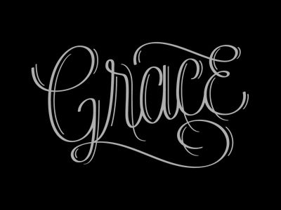 Grace Lettering by Jude Landry Grace Lettering Fonts, Grace Lettering, Tattoo Grace, Grace Calligraphy, Grace Name, Grace Tattoo, Meaningful Word Tattoos, Grace Tattoos, Tattoo Wrist