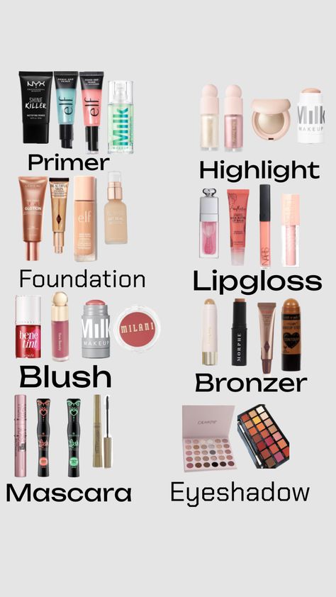 Teenage Makeup, Makeup Names, Best Makeup Brands, Preppy Makeup, Brown Hairstyles, Makeup You Need, Teenager Makeup, Hair Color Brown, Makeup List