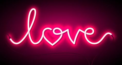 Valentine's Day Poster, Blurred Lights, Neon Words, Love Neon Sign, Love You Gif, Glowing Art, Neon Sign Bedroom, Valentines Day Background, Valentines Day Greetings