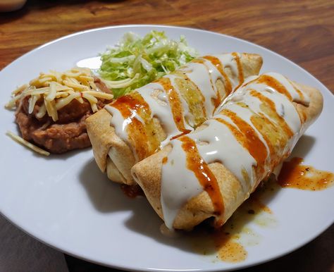 Homemade Air Fryer Chimichangas. #food #meal #foods #healthyfood #keto Air Fryer Chimichangas, How To Make Chimichangas, Beef Chimichangas, Extreme Food, Healthy Beef, Air Fryer Healthy, Gluten Free Cooking, Food Source, Popular Recipes