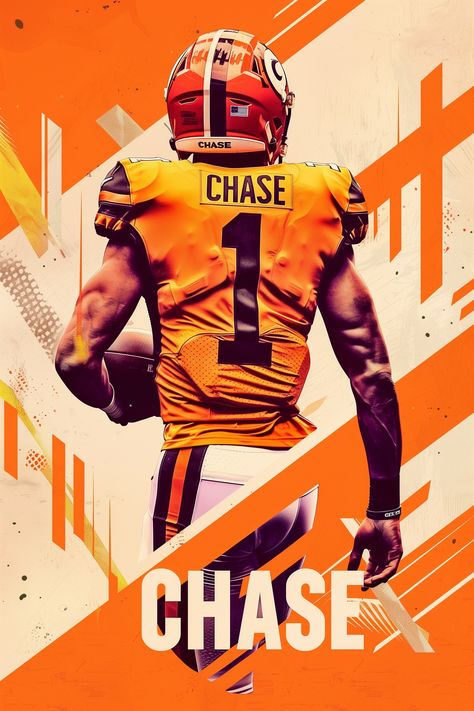 Ja'Marr Chase Cincinnati Bengals ,Football Coach Gift, Sports Poster, NFL Poster, Football Dad, NFL Gifts, NFL Wall Art, Football Poster Ja’marr Chase, Cool Boys Room, Nfl Poster, Football Coach Gifts, Cincinnati Bengals Football, Poster Football, Nfl Football Art, Bengals Football, Art Football