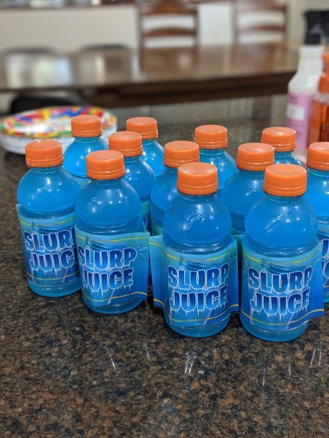 Slurp Juice Fortnite, Fortnite Pool Party Ideas, 10th Birthday Boy Party Games, Fortnite Birthday Party Ideas Diy Food, 10th Birthday Boy Game, Slurp Juice, Fortnight Birthdy Party Games, Nerf Birthday Party, Nerf Toys