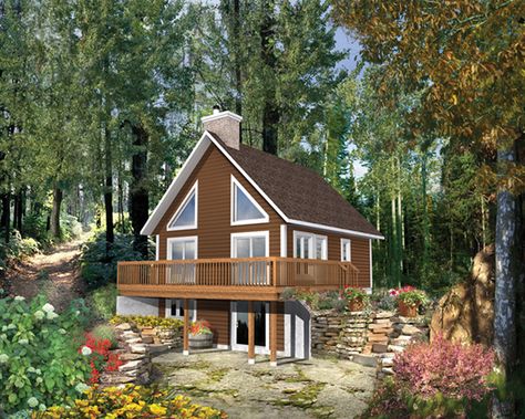 Holiday Hill Vacation Home  from houseplansandmore.com House Plan With Loft, Cottage Plans, Cabin Floor Plans, Cabin House Plans, Lake Houses, Lake House Plans, Cabin House, Cottage Plan, Lake Cabin