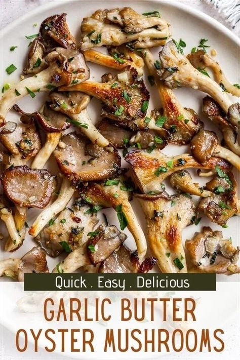 King Oyster Mushroom Recipe, Oyster Mushroom Recipe, Wild Mushroom Recipes, Mushroom Side Dishes, Cooked Oysters, Mushroom Recipes Healthy, Mushroom Recipe, Mushroom Dish, Quick Side Dishes