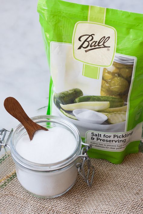 Ball Pickling Salt Make Pickles, Canning Salt, Salt Substitute, How To Make Pickles, Canning Pickles, Fermented Pickles, Pickling Salt, Canning Tips, Pickling Spice