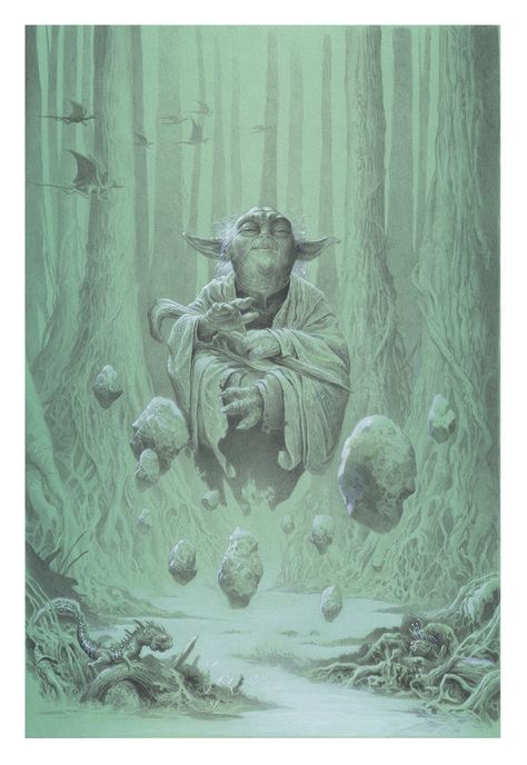 YODA: Meditating on Dagobah. Commission 10x15 Acrylic on illustration board. Yoda Meditating, Illustration Board, Star Wars Tattoo, Star Wars Wallpaper, Star Wars Artwork, Star Wars Yoda, Star Wars Fan Art, Star Wars Jedi, Star Wars Pictures