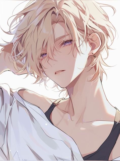 Anime Guy With Blonde Hair And Blue Eyes, Blonde Guy Oc Art, Male Oc Blonde Hair, Blonde Haired Anime Guy, Anime Blonde Hair Boy, Blonde Hair Anime Guy, Blond Anime Guy, Blonde Guy Art, Male Fairy Oc