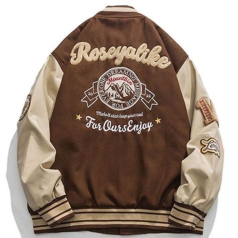 Poor quality. Inaccurate size too small refund is over a month. Retro Varsity Jacket, Style Varsity Jacket, College Street Style, Varsity Jacket Embroidery, Baseball Jackets, Mountain Jacket, Sweatshirt Jean Jacket, Jacket Collar, Team Jackets